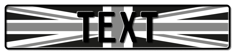 Funschild Großbritannien Nationalflagge (black & white), 520x110 mm