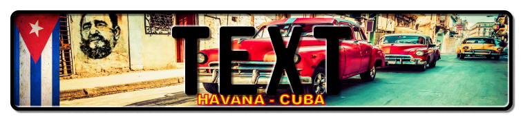 Funschild Cuba red car, 520x110 mm