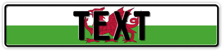 Funschild Wales Nationalflagge, 520x110 mm 