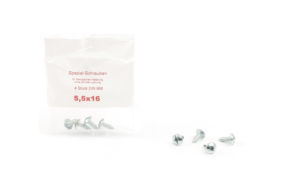 Schneidschrauben; 5,5x16mm für Kennzeichenhalter Schneidschrauben; 5,5x16mm für Kennzeichenhalter