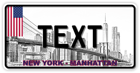 Funschild New York Manhatten, 300x150 mm Funschild New York Manhatten, 300x150 mm