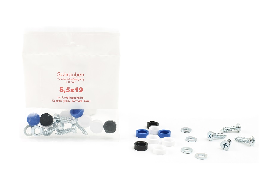 Schraubenset für Kennzeichen; 5,5x19mm Schraubenset für Kennzeichen; 5,5x19mm