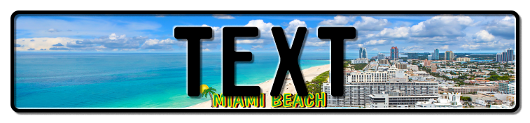Funschild Miami Beach, 520x110 mm  Funschild Miami Beach, 520x110 mm