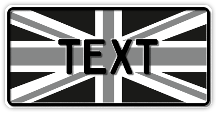 Funschild Großbritannien Nationalflagge (black & white), 300x150 mm