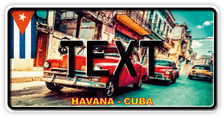 Funschild Cuba red car, 300x150 mm Funschild Cuba red car, 300x150 mm