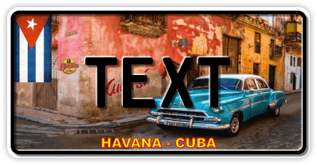 Funschild Cuba blue car, 300x150 mm Funschild Cuba blue car, 300x150 mm